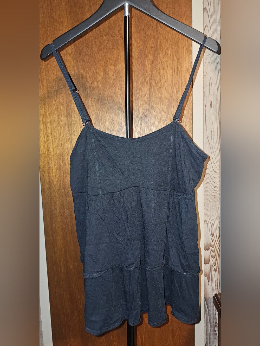 American Eagle Outfitters Black Tiered Camisole with Adjustable Straps